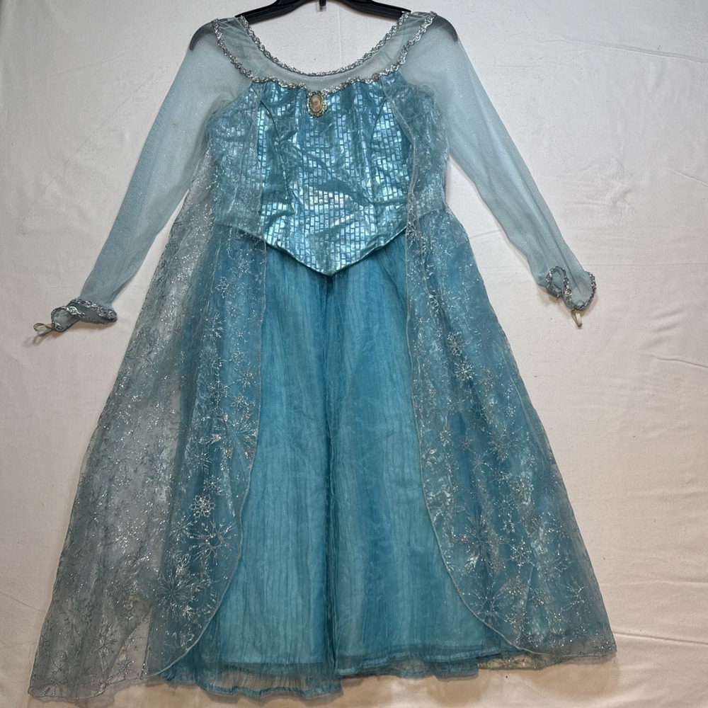 Disney Parks Elsa Blue Long Sleeve Dress Costume, Girls Size 14/16 Halloween